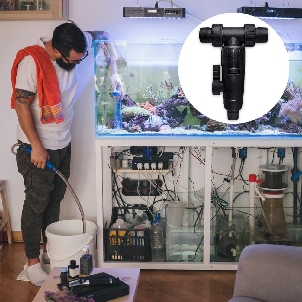 DONGKER Vanne de Changement D'eau d'aquarium 12 mm/16 mm 3 Voies Connecteur de Tuyau de Valve de Contrôle du Débit d'eau pour Aquariums et Réservoirs de Poissons