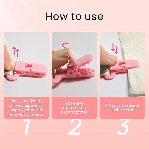 Miniatura 3 de Paquete de 4 clips para chupete para niños y niñas, clips para chupetes con adaptadores, clips de silicona para dentición, juguetes para baby shower