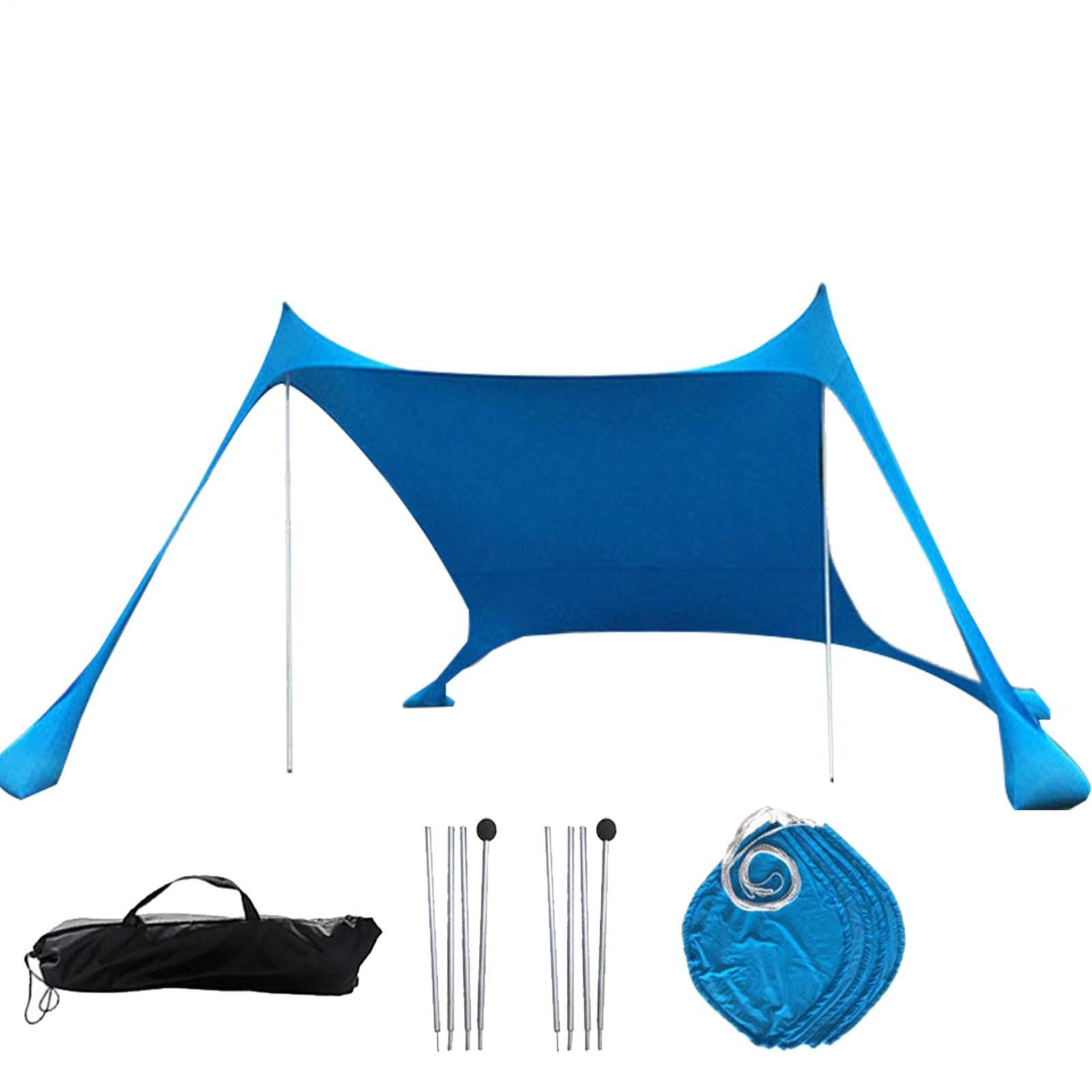 Tenda da spiaggia con UPF50+ Protezione Sun | Luce Ampoule portatile Parasole pieghevole | Summer Shelter Mare Garden Escursioni Famiglia Campeggio per bambini Facile Assemblea