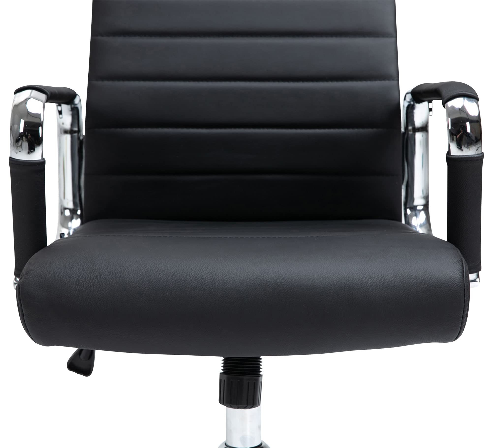 CLP Silla de Oficina ergonómica Kolumbus de Cuero auténtico, Silla de Escritorio Regulable en Altura, Capacidad de Carga hasta 150 kg Color:Negro