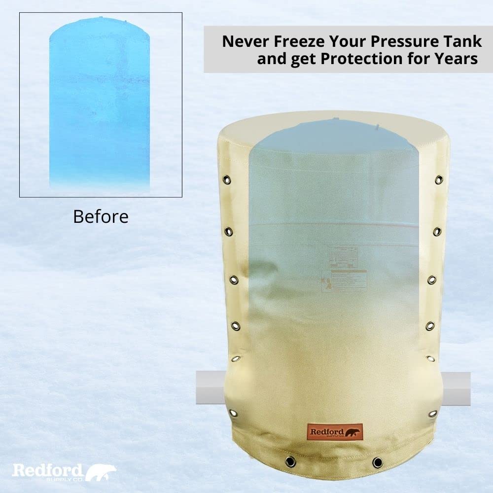 Redford Supply Co. Cold Snap (5°F) 3-Way Opening Round Custom Water Pressure  Tank Cover - Weatherproof Water Tank Cover, Outdoor Water Well Tank Covers  Insulated (24Diameter x 54H, Beige) - Amazon.com