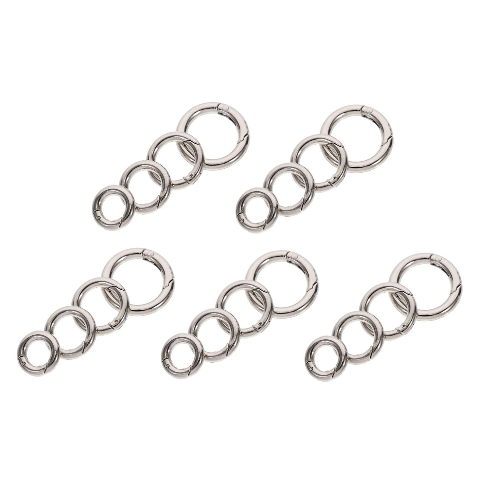 Anillos de aleación de zinc con resorte resistente para uso interior y exterior 20 piezas