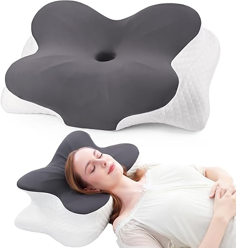 Almohada cervical para aliviar el dolor de cuello, almohada ortopédica de espuma viscoelástica con funda de enfriamiento para dormir lateral,