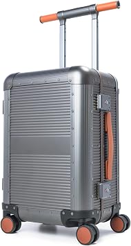 Full Aluminum 20 inch Carry on Luggage, Gray Suitcase