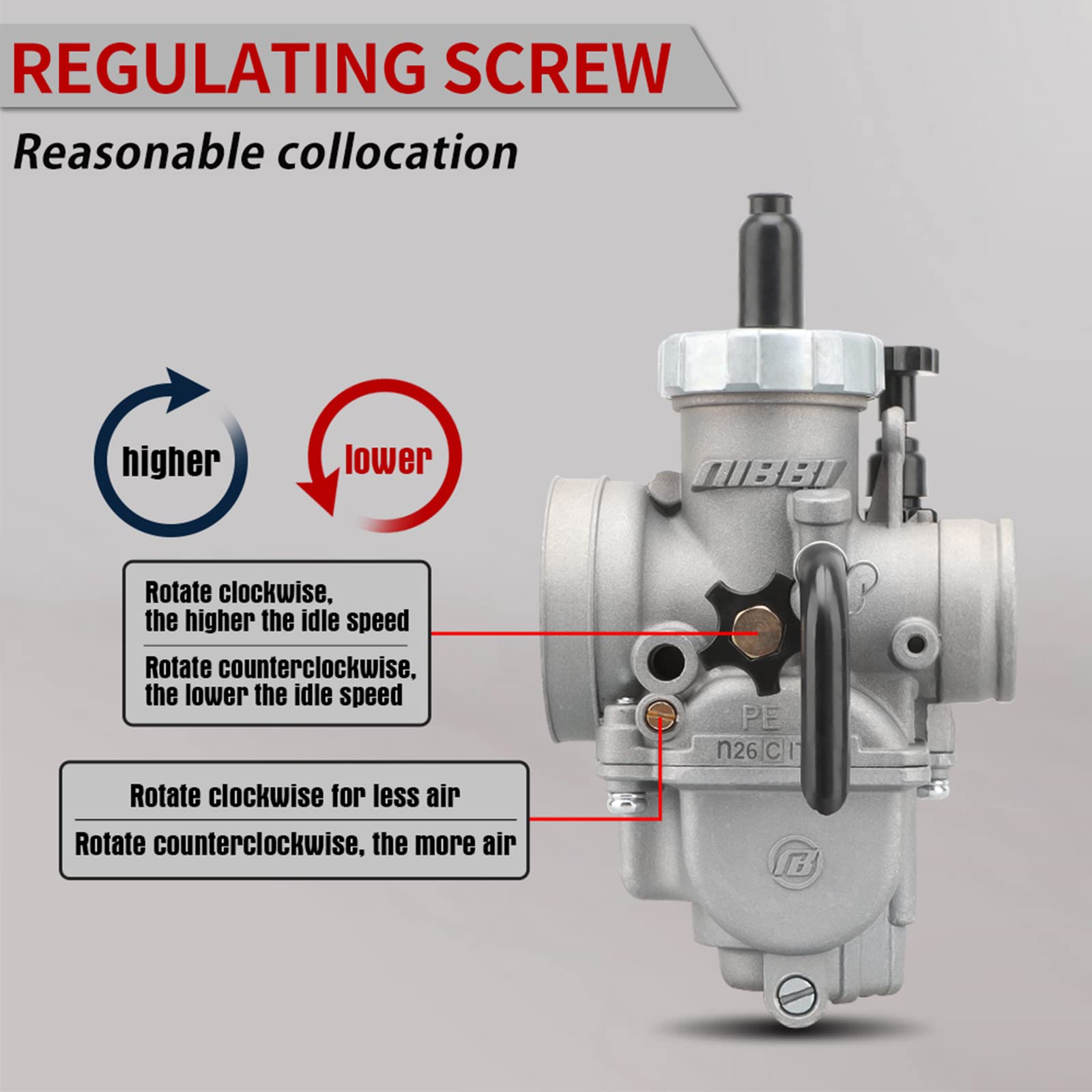 Snapklik.com : NIBBI PE26mm Carburetor,150cc-200cc Motorcycle ...