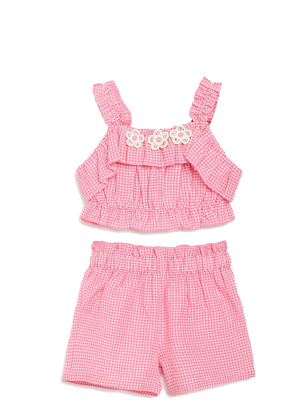 nauti natiPink Coloured Checkered Set For 12-18 Month Kids Girls