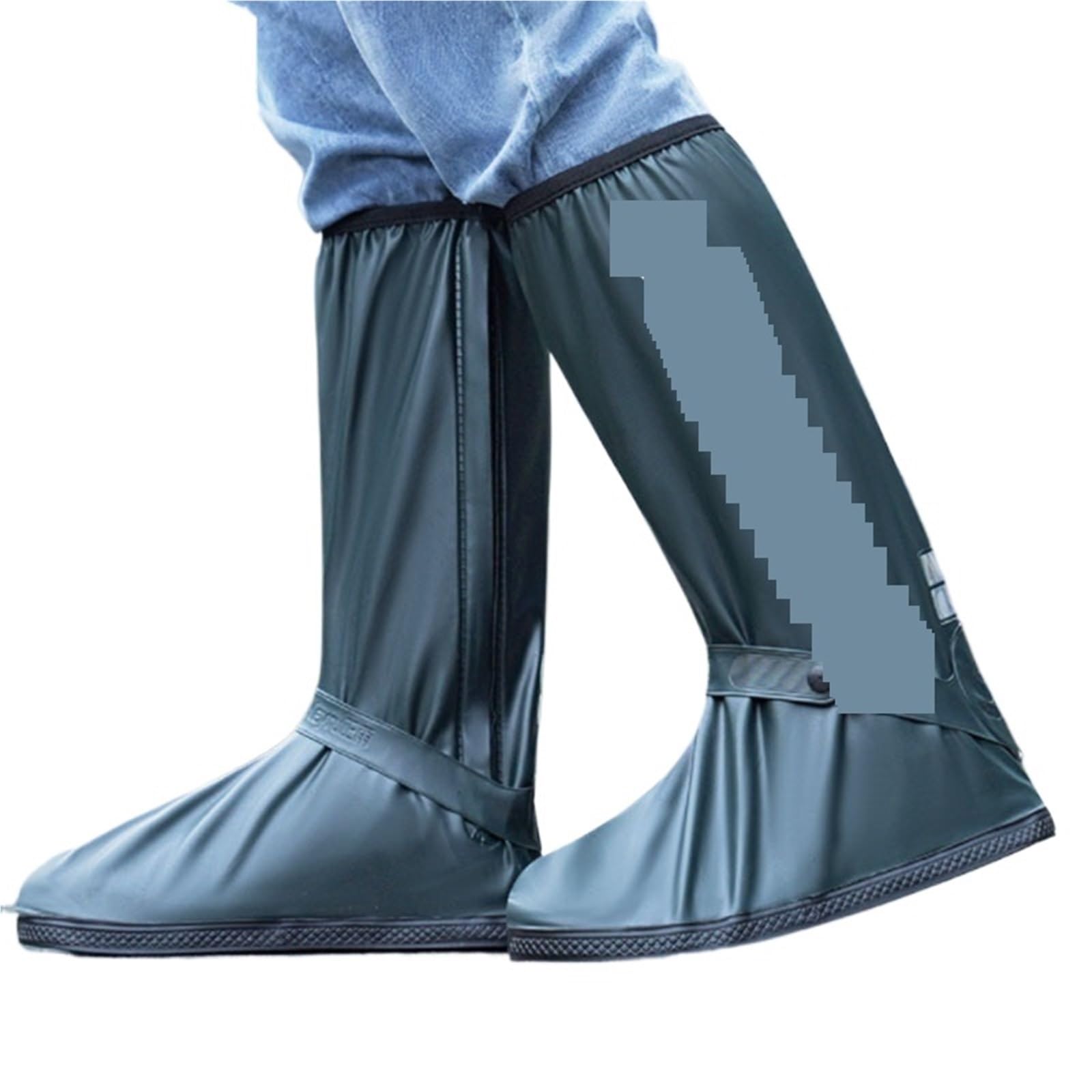 Regenstiefelüberzug for Outdoor-Reisen, hohe Schuhüberzüge, wasserdicht und rutschfest, regenfest, Silikon