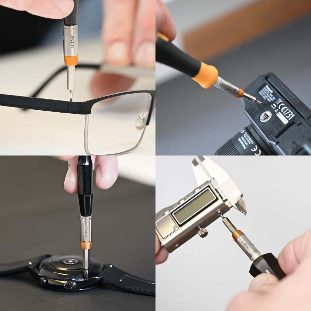 Ambre TorquEline Adaptateur de couple 0,3 Nm pour embouts C4 (4 mm hexagonal) | Outil de serrage pour embouts et outils de maintien | Acier allié | Précis pour min. 20 000 clics