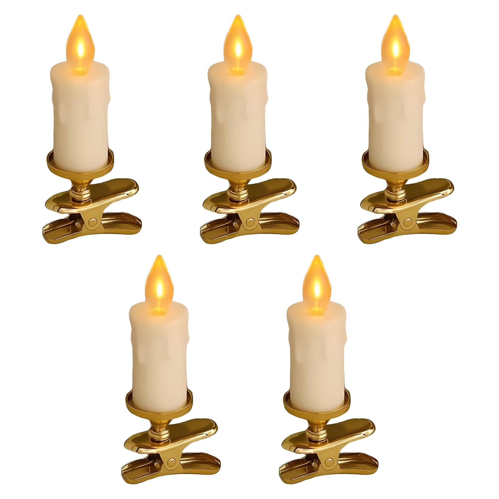 Yhplxyuus Battery Powered Christmas Clip with Warm White LED Glow Secure Metal Clips for Holiday Mantel or Tabletop Displays Christmas Clip on Flameless LED