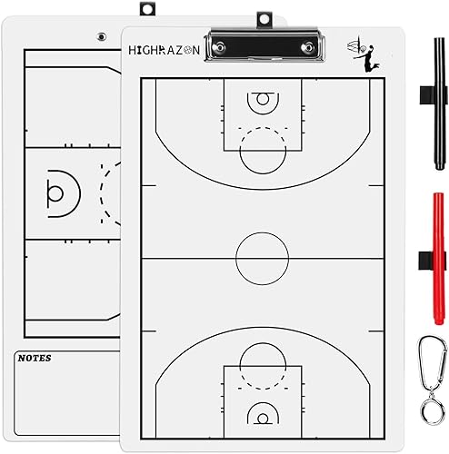 Portapapeles de entrenadores de baloncesto, portapapeles blancos de doble cara de borrado en seco, pizarra blanca de baloncesto para entrenadores,
