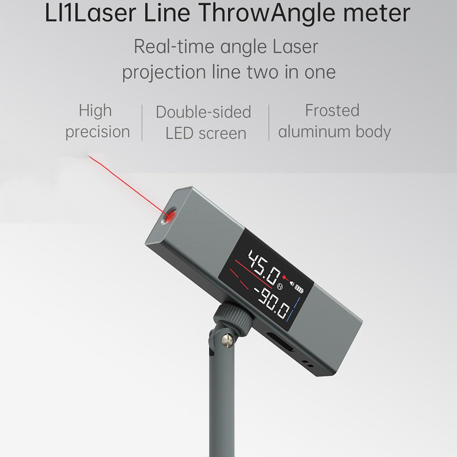 Regla Láser Para Medir Ángulos, Transportador Digital Con Pantalla LED Doble Y Soporte, Medición Precisa De Ángulos Para Automóviles, Carpintería, Construcción, Perforación, Maquinaria Y Albañilería