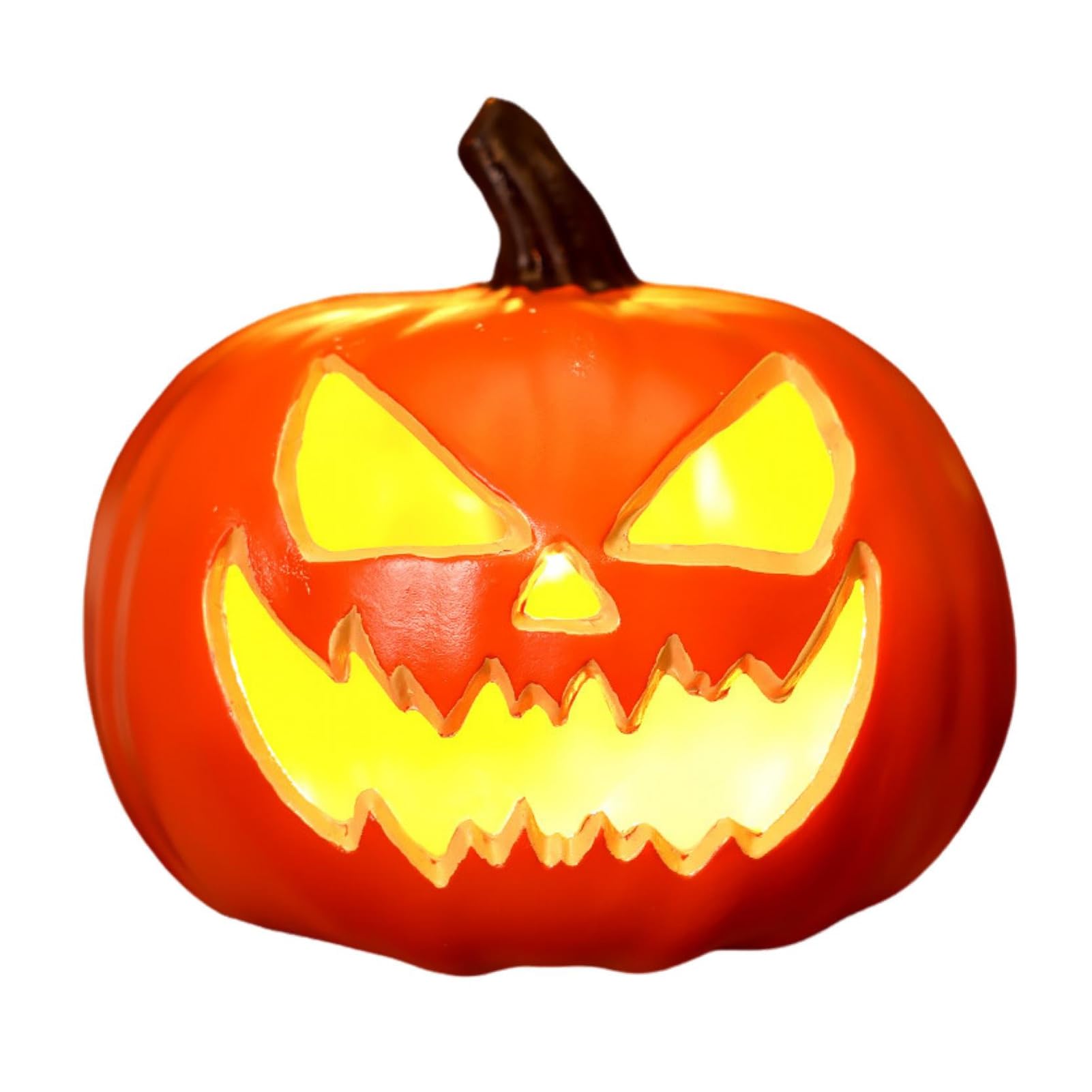 Hshduti Round Light-Up Pumpkin, Jack-O-Lantern Halloween Led Decor, Fall Indoor/Outdoor Large Trick-Or-Treat Table Top Party Supplies