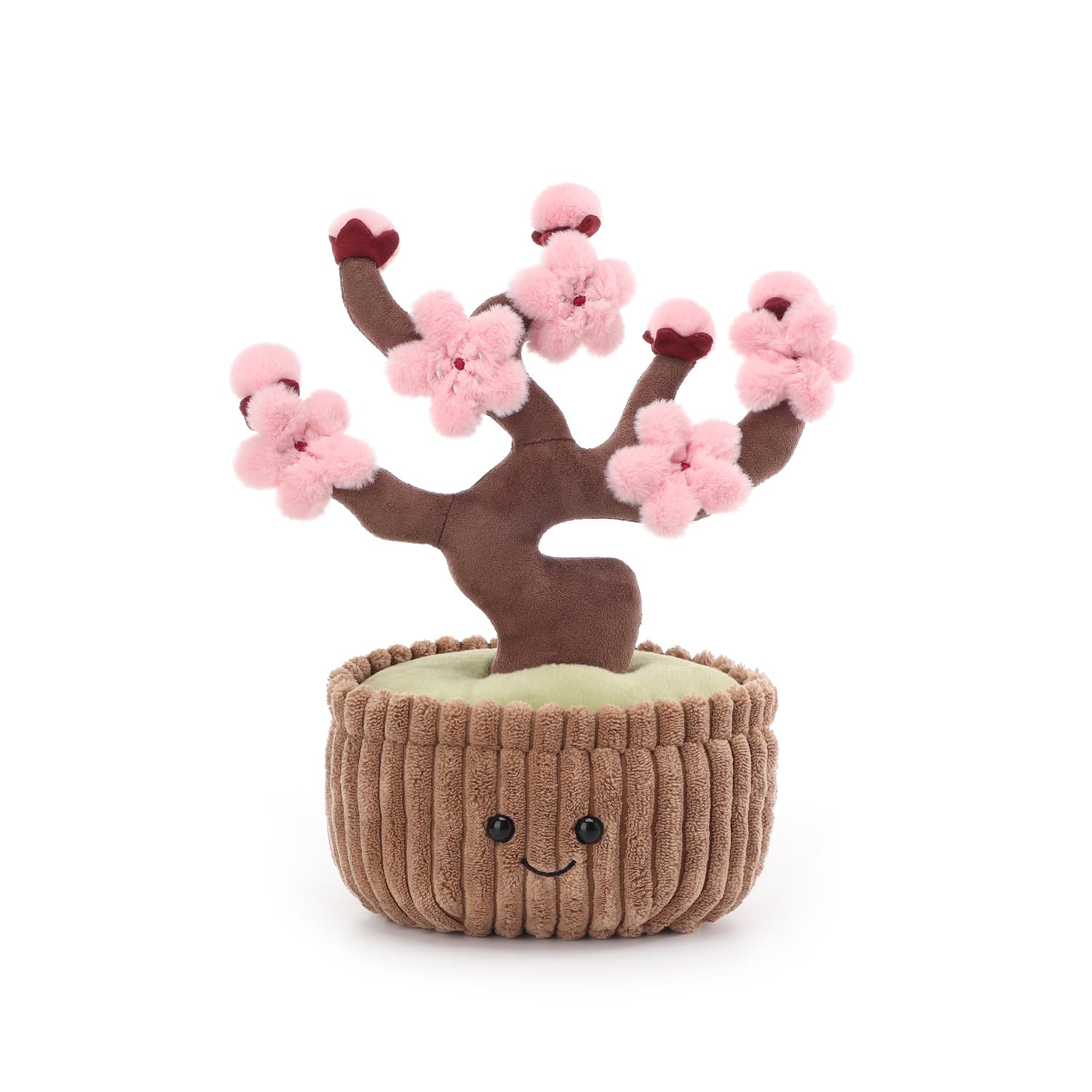 Apricot Lamb Fiori di ciliegio Pianta peluche per bambini, morbido e carino, per bambine e ragazzi, rosa, 25 cm