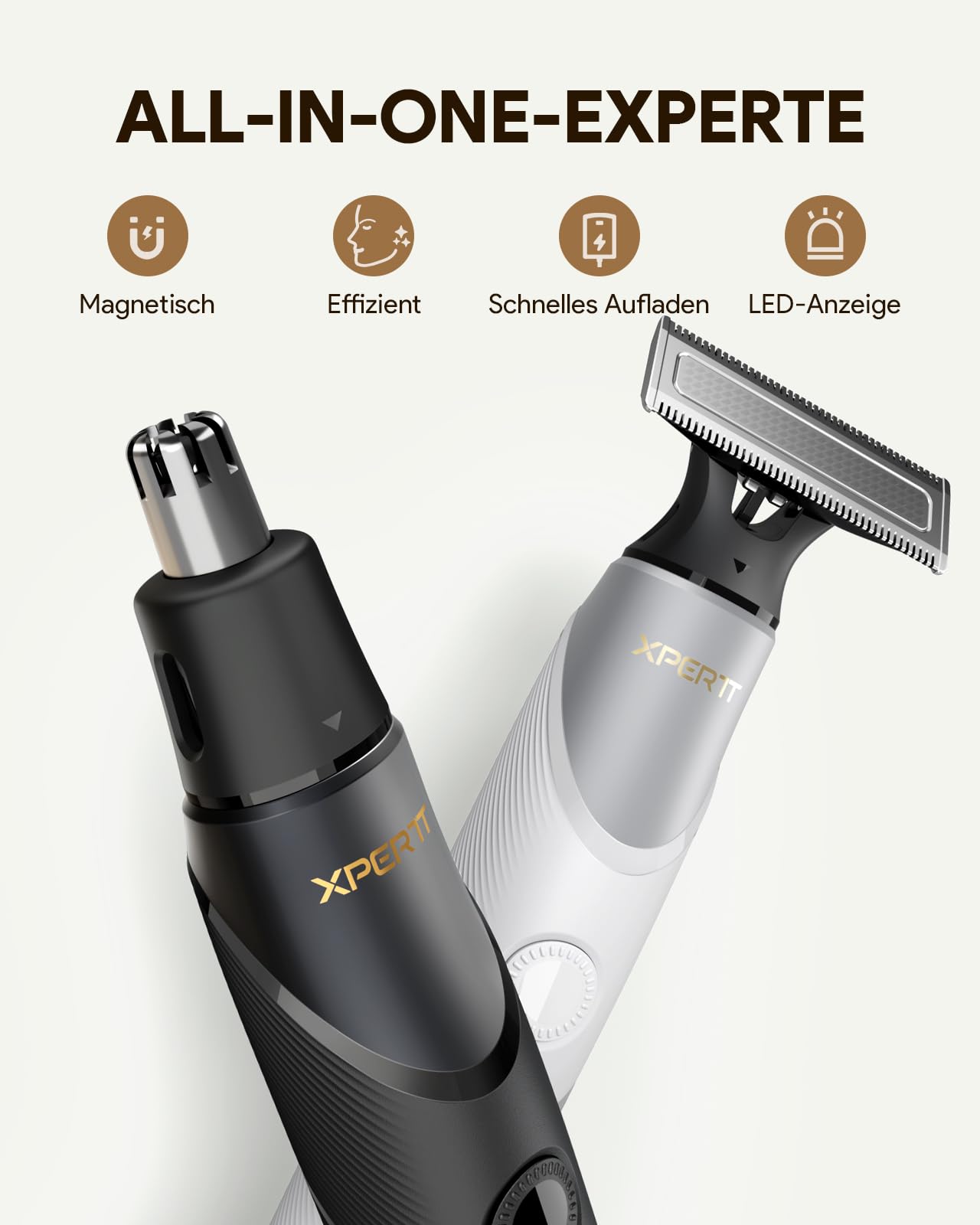 Styling Elektrischer Rasierer für das Gesicht, Bartschneider & Körperhaartrimmer Groomer Kit, Schnelllade-Rasierer mit Verstellbarer Trimmaufsatz von 0.4-9 mm, Tragbar für Reisen, Typ-C Kabellos