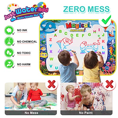 image for Obuby Water Magic Drawing Mat Kids 47x35 Inches Doodle Gifts Color Dra