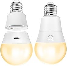 E27 LED Lampen, Wiederaufladbarkeit LED Glühbirne mit Fernbedienung, Herausnehmbar Magnetische Glühbirnen, 7W LED Leuchtmittel mit E27 Sockel, Dimmbare Lampe mit Timing Funktion,3 Farbtemperatur, 2 Pc