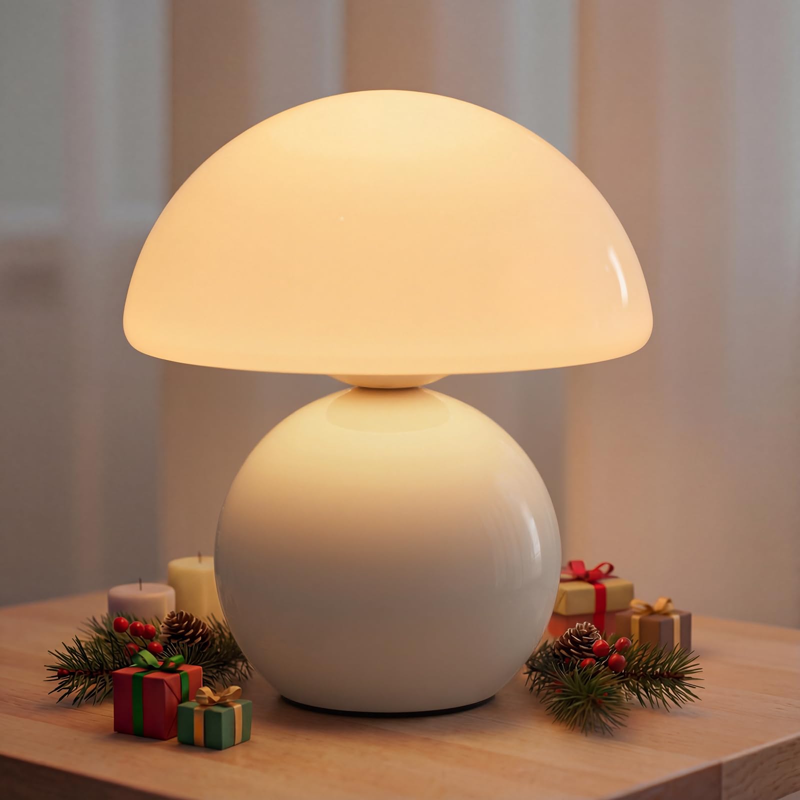 NIORSUN Lampada a fungo wireless, lampada da tavolo per camera da letto, lampade portatili senza fili, lampada wireless, piccola lampada touch per comodino, per soggiorno, mini fungo, 5200 mAh