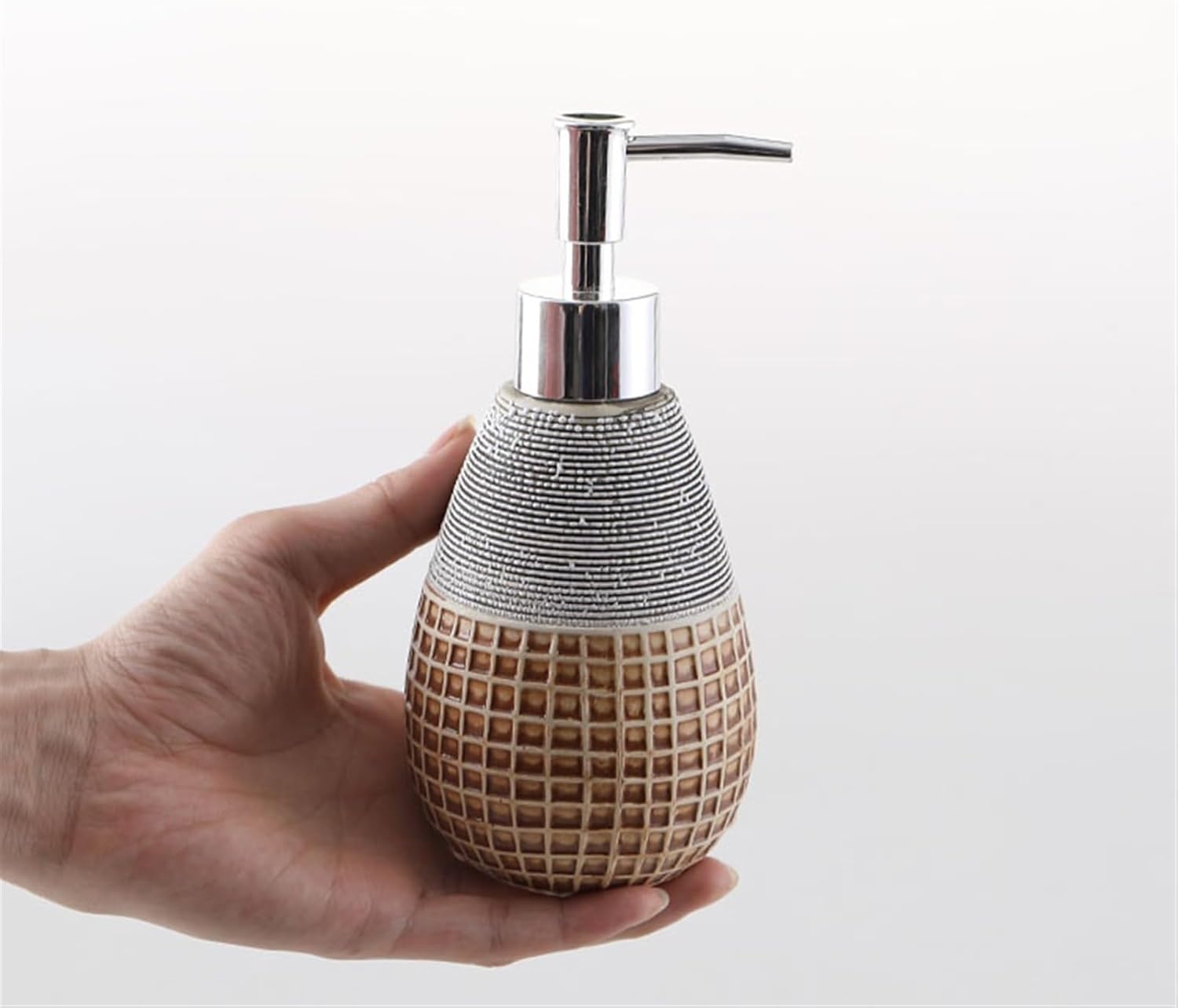 Wiederverwendbar 330 ml/11,15 oz Kleiner Seifenspender für Bad und Küche, Keramik-Pressspenderflasche, Shampoo-Duschgel-Flasche Langlebig