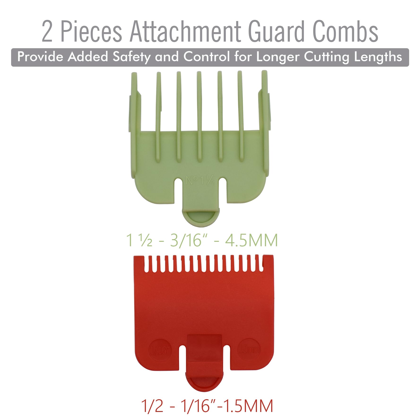 2 Pieces 2 Lengths Hair Clipper Attachment Guard Combs 1/8