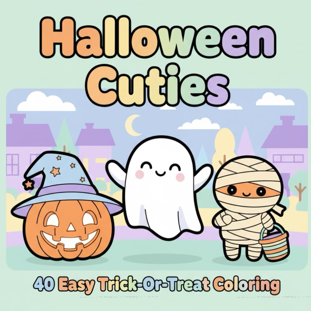 Halloween Cuties: 40 Easy Trick-Or-Treat Coloring