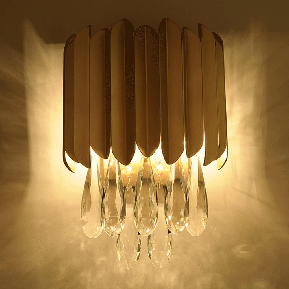Lámpara de pared cristal, lámpara dorada, elegante, iluminación decorativa for vestidor,Candelabros