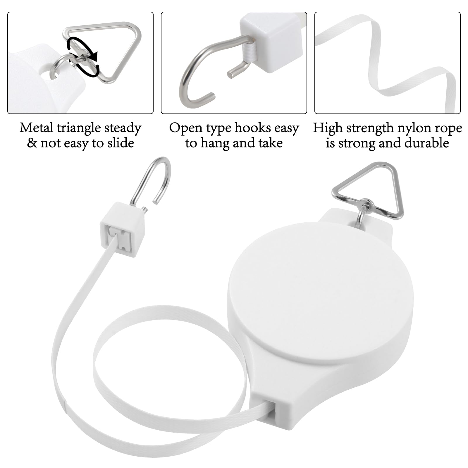 Gueenky 4 Piezas Ganchos de Polea para Plantas Blanco, Ganchos para Colgar Plantas de Techo para Macetas Colgantes Ganchos para Colgar de Poleas de Plantas para Macetas, con Ganchos de Techo