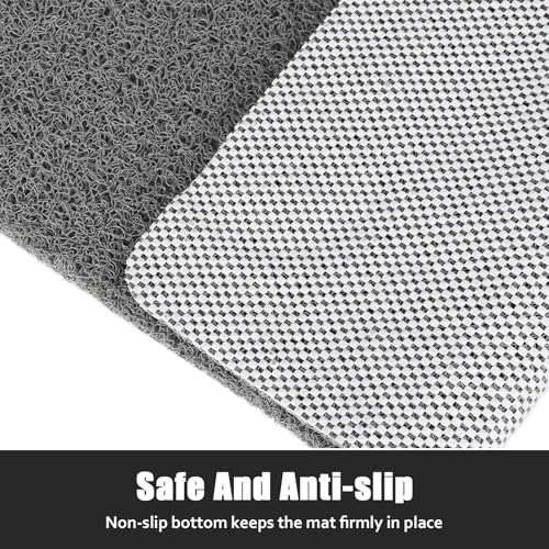 Image of Large Shower Mat Non Slip, 36x36 Inch Shower Floor Mat with Drain Hole in Middle, Super Soft and Comfortable PVC Loofah Massage Bath Mat for Shower, Anti Slip Shower Stall Mat, Quick Drying