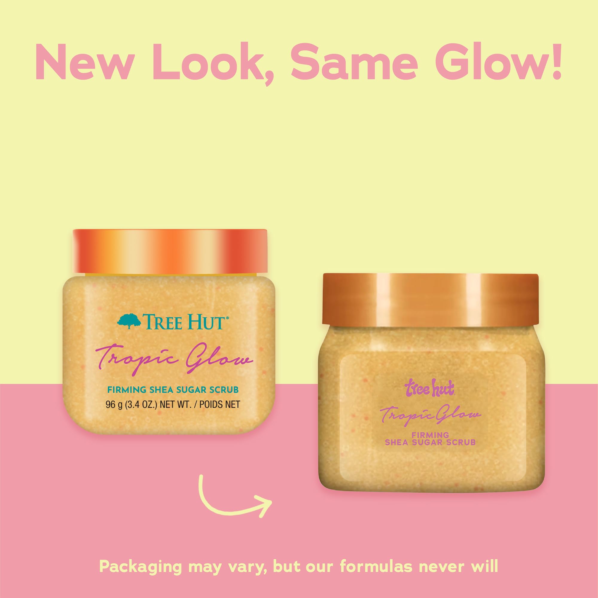 Tree Hut Mini Tropic Glow Shea Sugar Scrub, Exfoliating Body Scrub, Travel Size, 3.4 oz - 3