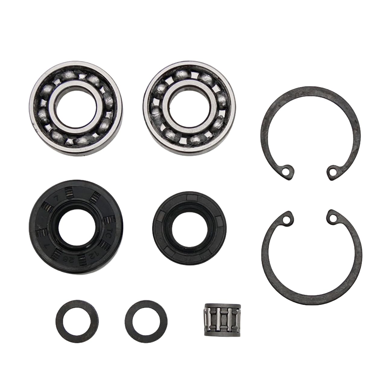 FLMLF Crankcase Bearing Needle Roller Oil Seal Box Circlip Reducer Pad for 1/5 HPI ROVAN KM Baja LT Zenoah CY 26CC 29CC 30.5CC Engine Rc Parts