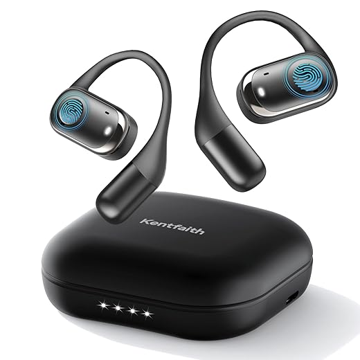 Kentfaith Translation Earbuds, 3-in-1 Bluetooth 5.3 AI Translator Earbuds with 150 Languages, 98% Accuracy, 0.3s Live Translation, with Offline Support for Travel/Business/Learning