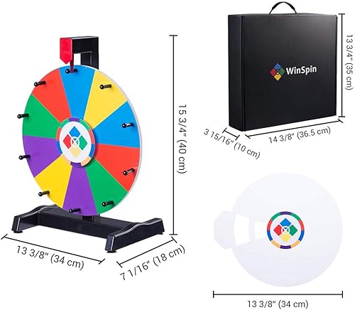Miniatura 8 de WinSpin Rueda giratoria de mesa insertable de 12 pulgadas 10 ranuras diseño de la fortuna juego giratorio de carnaval serie de bricolaje