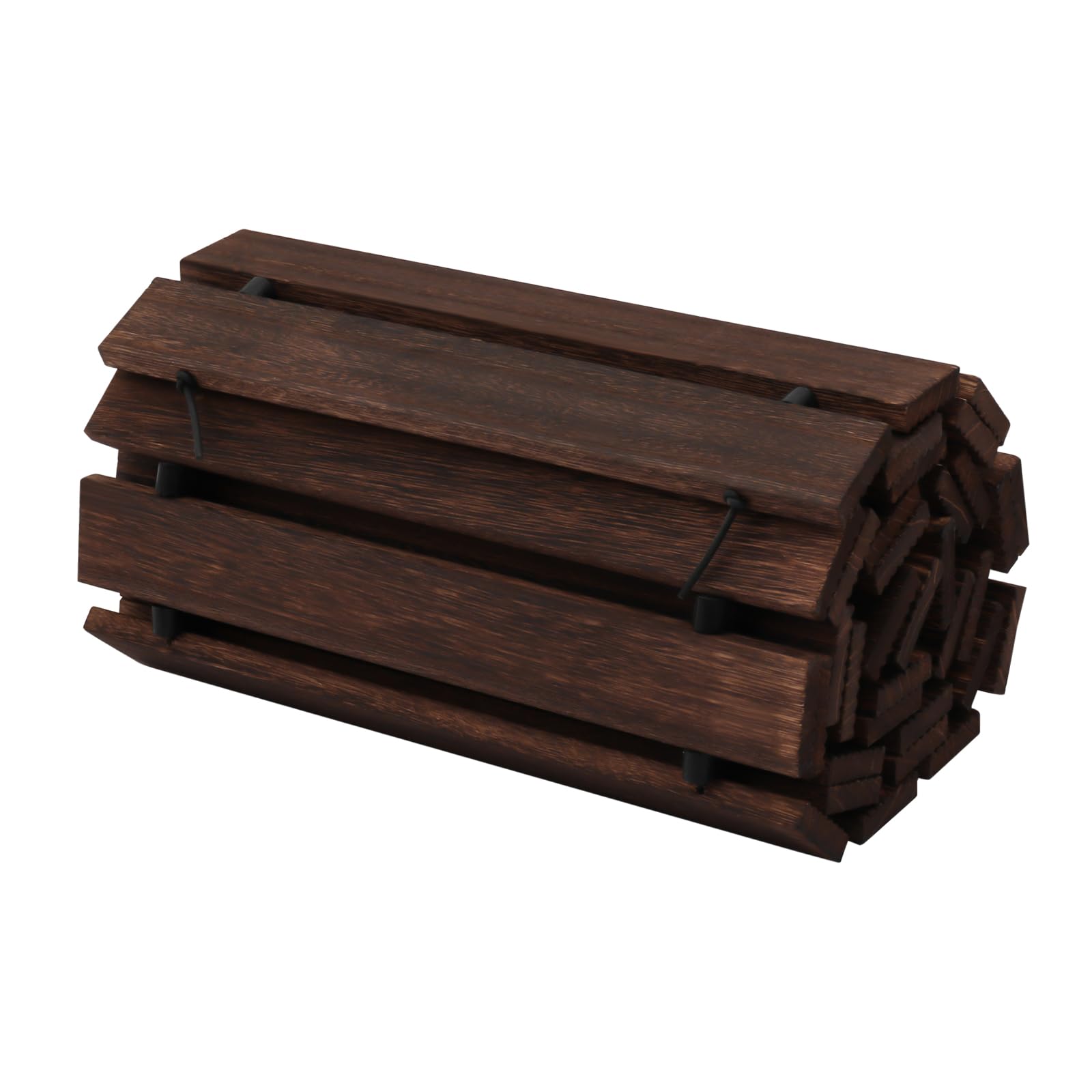 Percorso da giardino in legno arrotolabile, sentiero in legno con superficie antiscivolo e legatura con corda in silicone, passo in legno per giardino, terrazzo, spiaggia, cortile e decorazione per