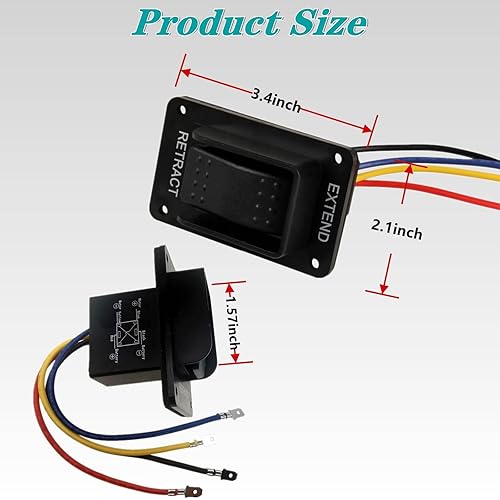 Miniatura 6 de 2 interruptores estabilizadores de potencia RV 387874, repuesto para componentes de remolque Lippert 12V Extender Retract para gatos estabilizadores