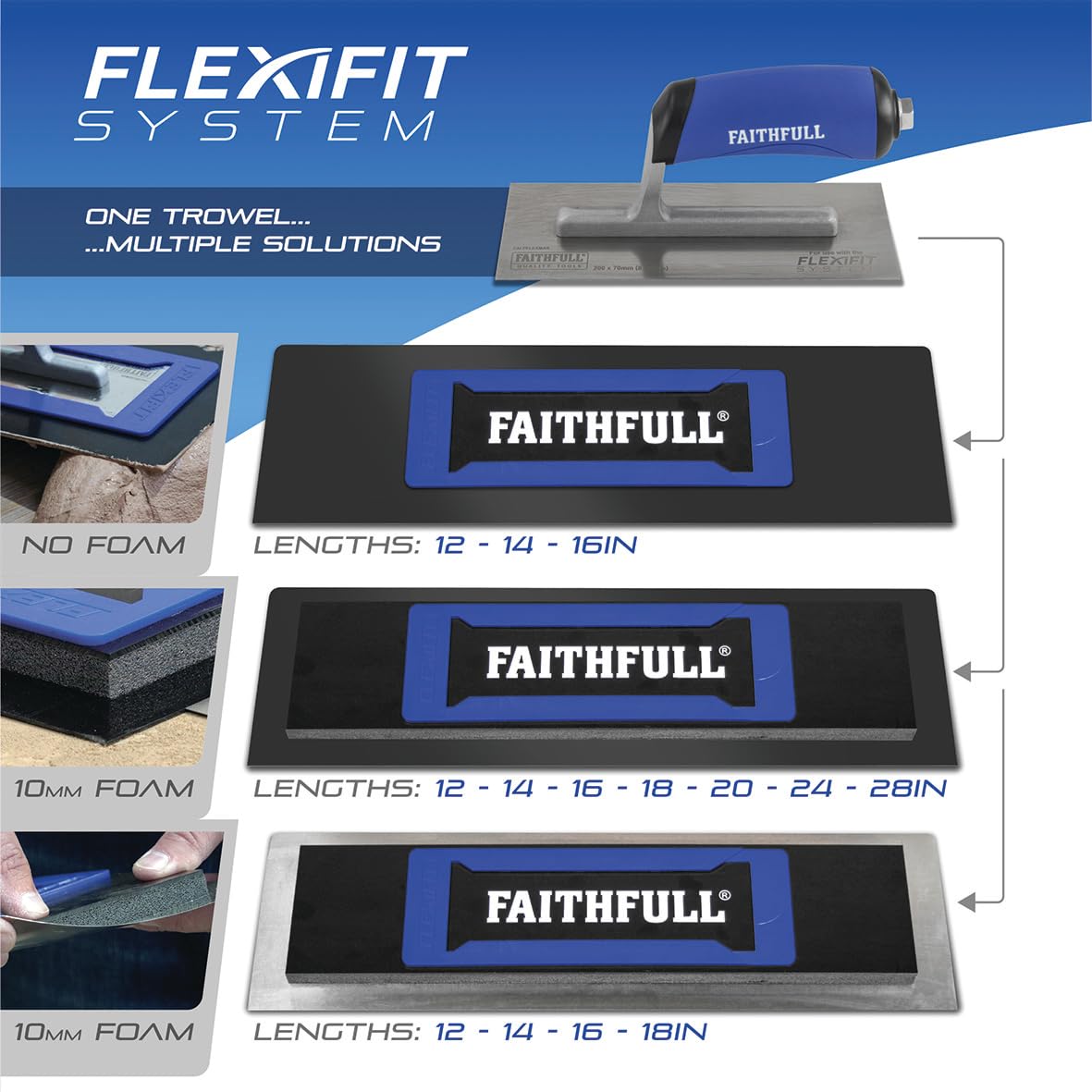 Faithfull Flexifit Flexi Truelle à lame interchangeable en plastique 355 mm