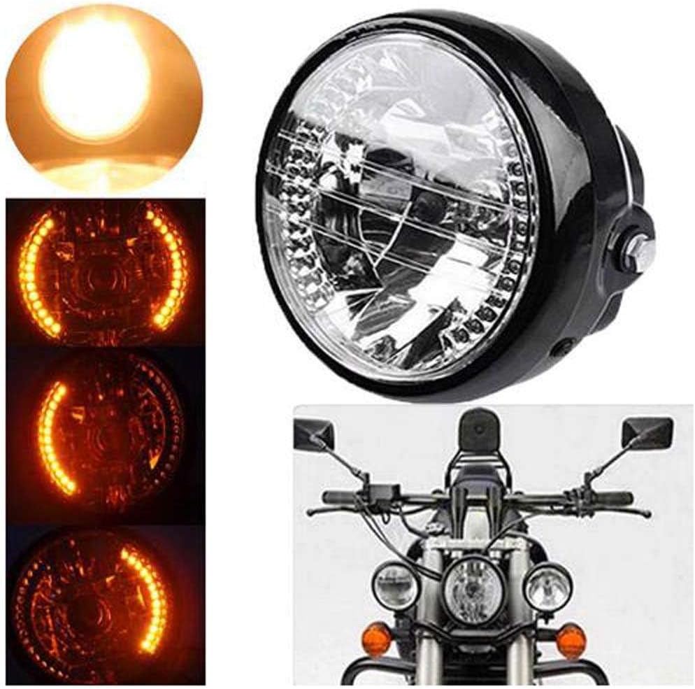 35W Motorcycle Headlight With Turn Signal Universal 7Inch Halogen Front Light