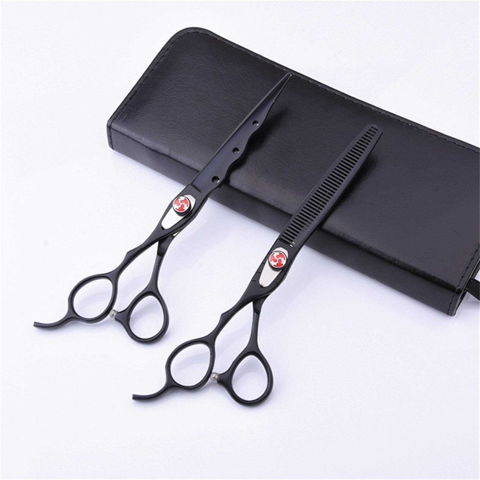 Left Handed Hair Cutting Scissors Comb 7 inch Set Professional Hairdressing Scissors Stainless Steel Barber Salon Cutting Scissor and Thinning