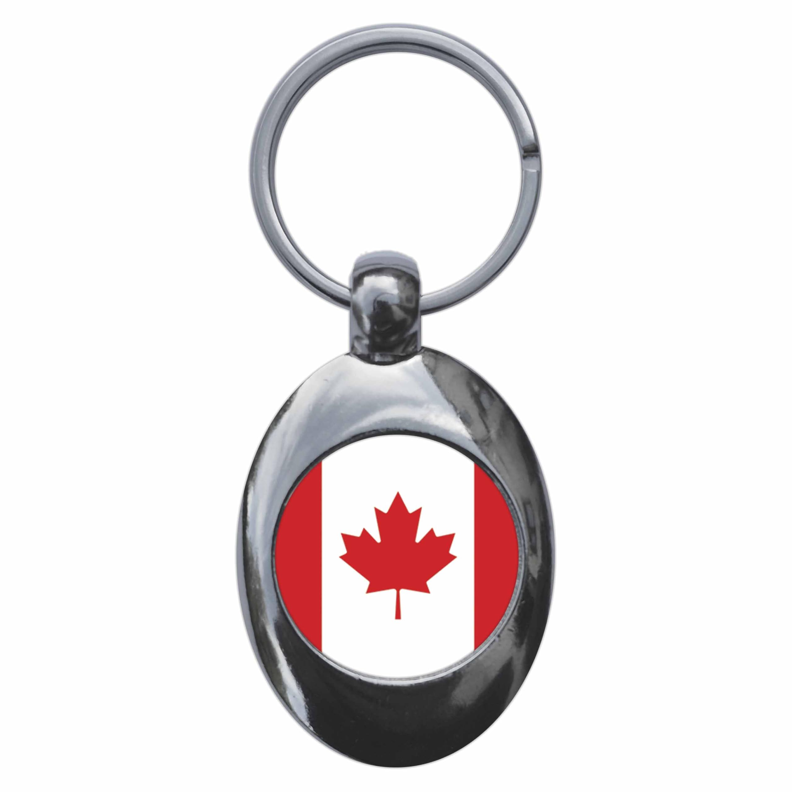 Ozorath Canada National Flag Keyring Keychain Key Ring Chain With Trolley Coin