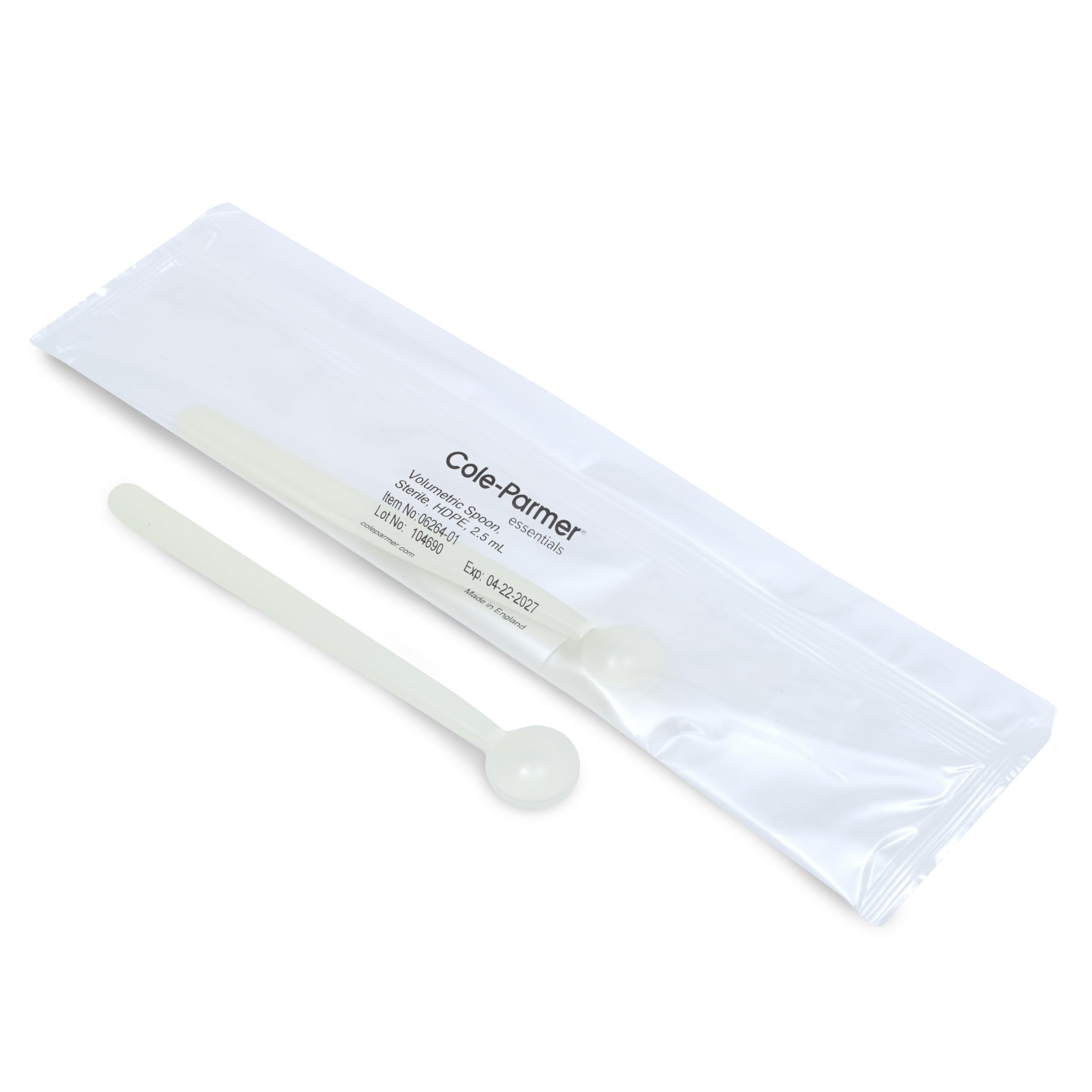 Cucharas de muestreo volumétricas de laboratorio Cole-Parmer de 2.5 ml, HDPE estéril 1