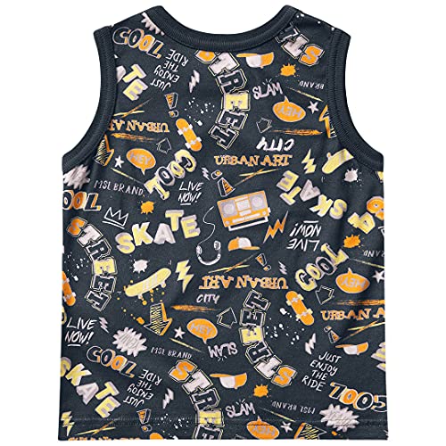 Conjunto camiseta + regata + bermuda em meia malha, Marisol, meninos, Azul escuro, 8