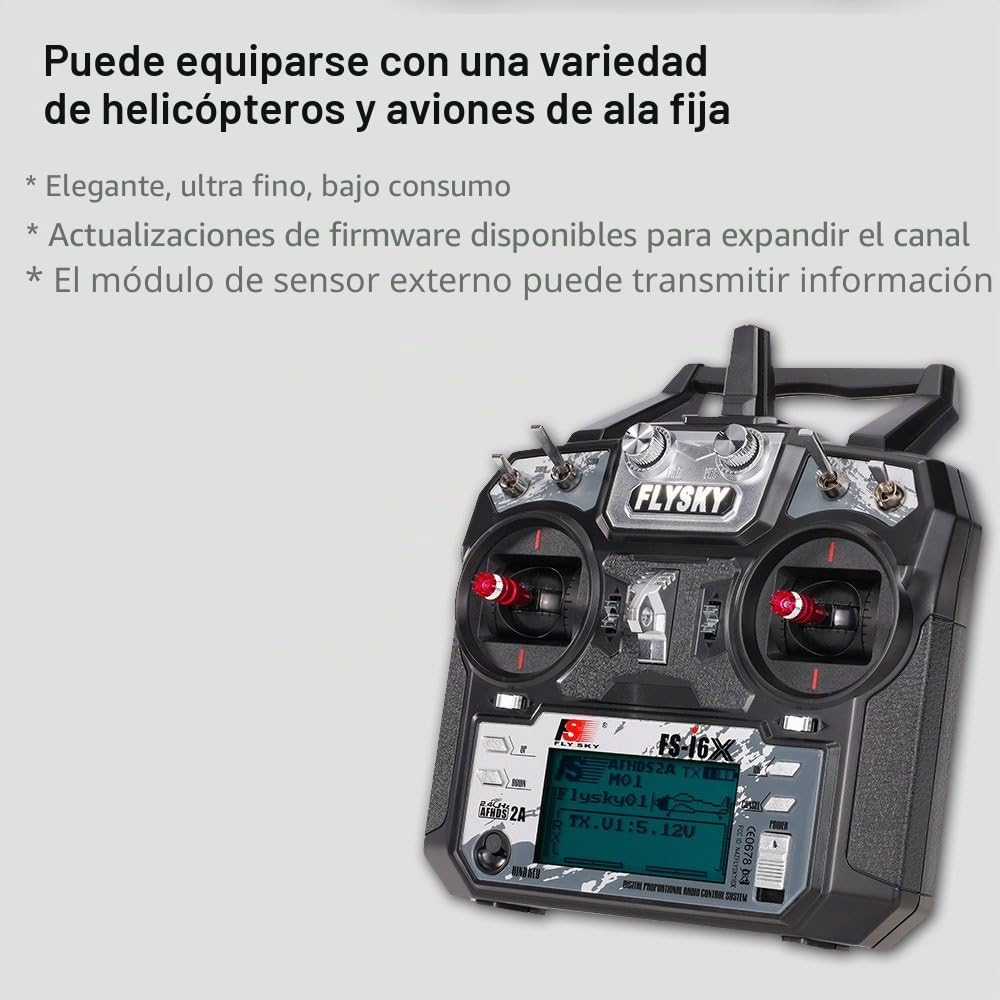 Flysky FS-i6X 2.4GHz 10CH AFHDS 2A RC Transmisor con receptor FS-iA6B para avión helicóptero RC Drone
