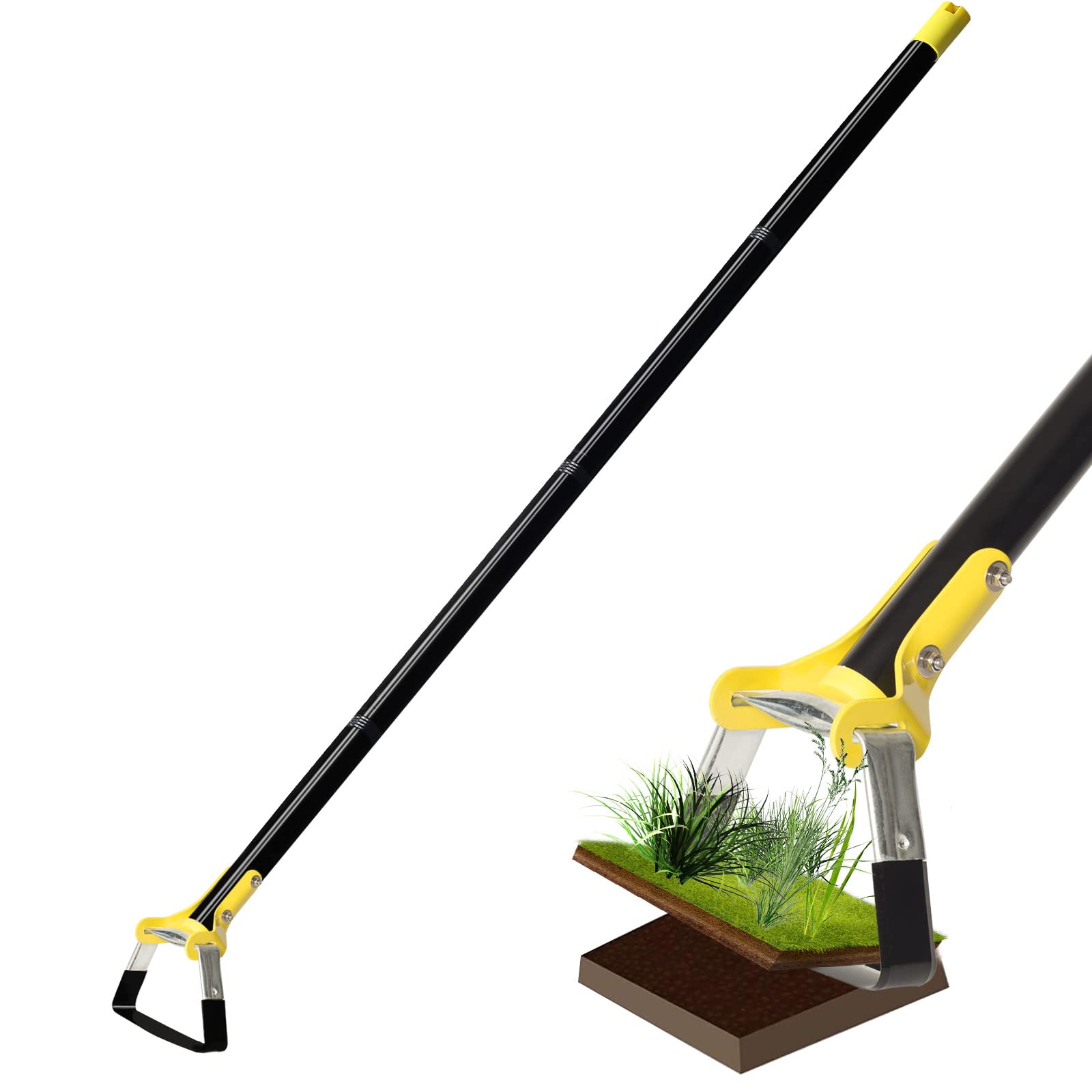 Soysehung Garden Hoe,6 FT Weeding Tools for Garden,Handheld Weeding Rake Planting Vegetables Farm, Adjustable Weeding Loop Stirrup Hoe