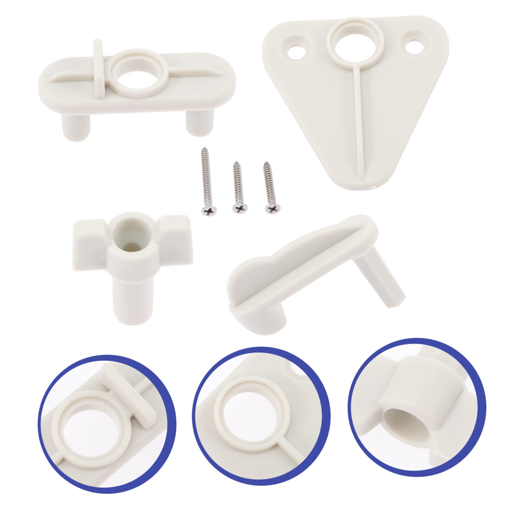 INOOMP 3ensembles Loquet De Remplacement pour Porte De Yacht Boucle De Sécurité pour Porte De Bateau Et Caravane Blanc