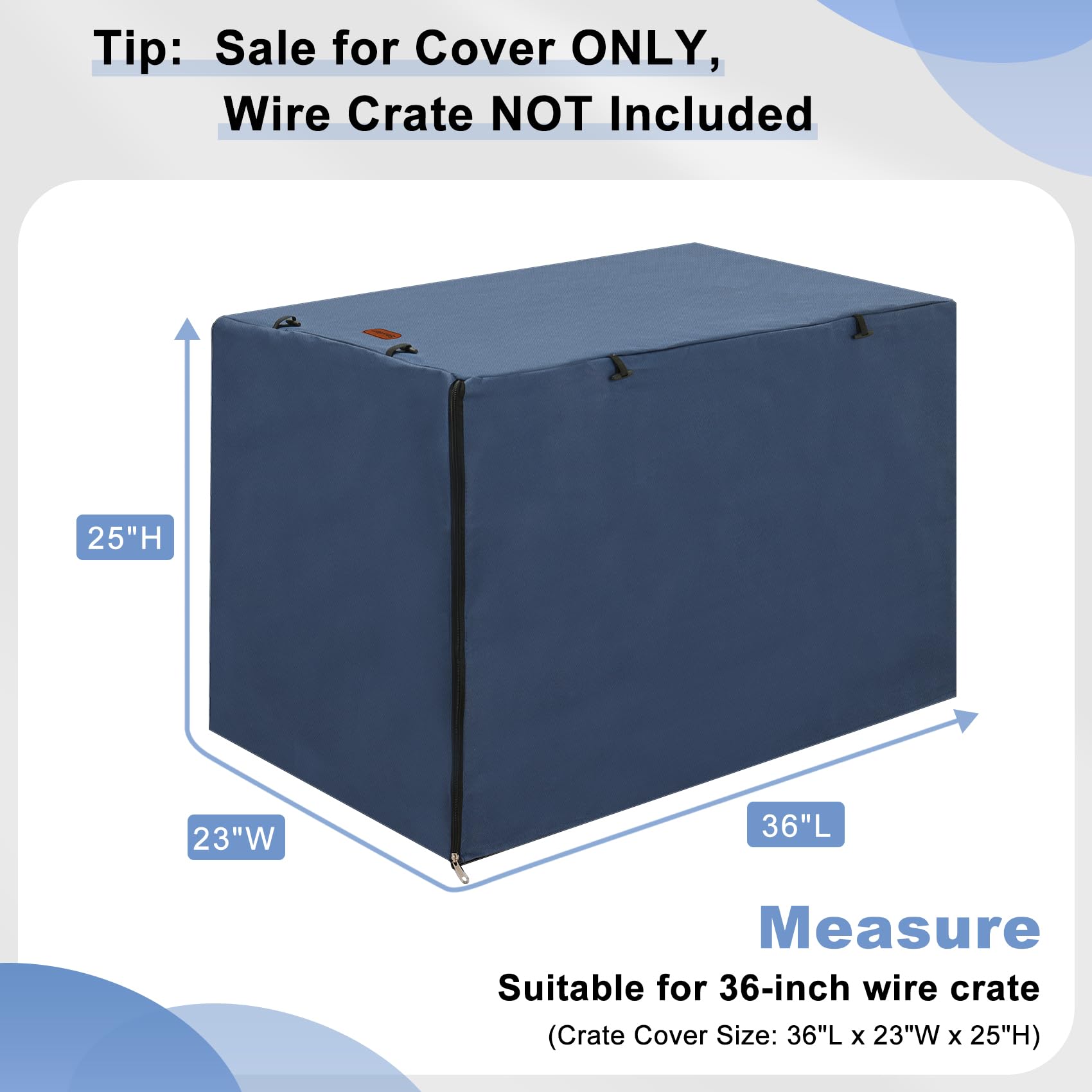 Seiyierr Abdeckung für Hundekäfig, passend für 91,4 cm große Hundekäfige, Doppeltür, Polyester, für Hundekäfig, Schutz für Hundekäfig, Innen- und Außenbereich, Blau