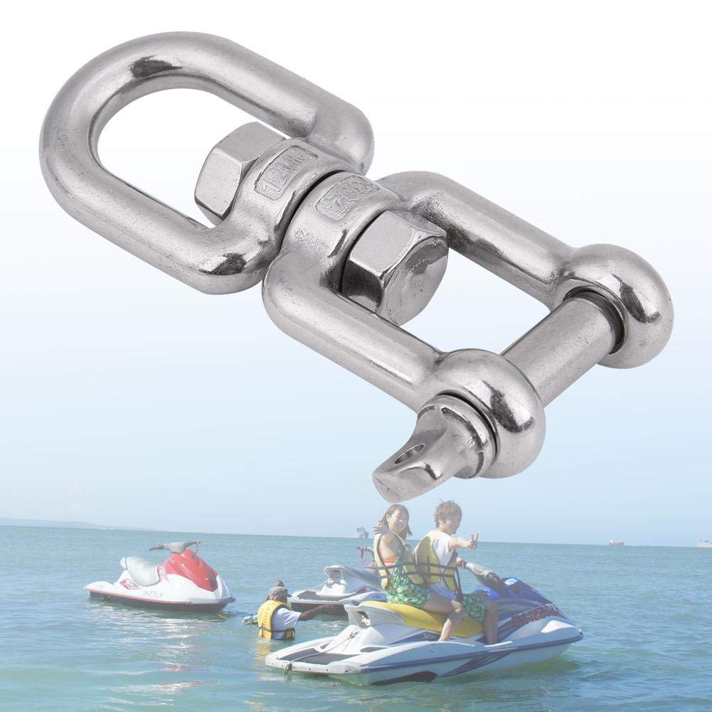 KIMISS Schwerlast 304 Edelstahl Swivel Ring Snap Rollen Schäkel Gerät(12mm)
