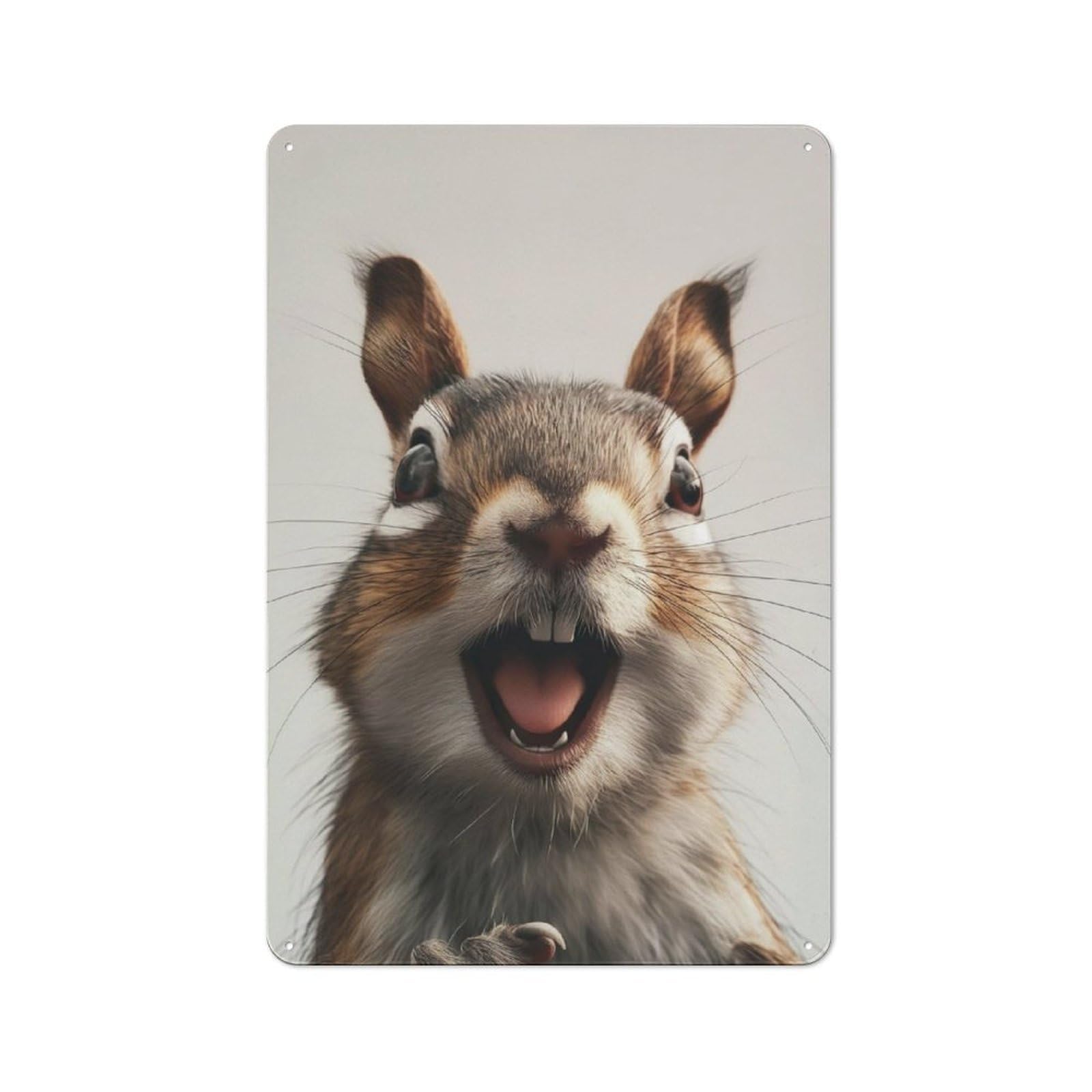 Junmoney Squirrel Funny Animal Art Understated Office Metal Sign 30X20cm Featuring Studio Wall Plaque For Office, Study, Studio Or Hallway