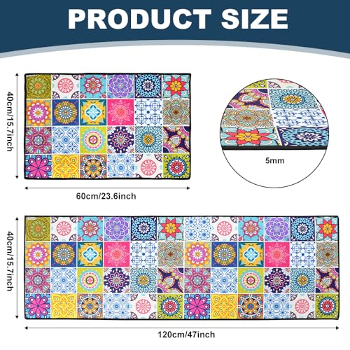 HEKOBAG 2Pcs Non Slip Kitchen Runner Sets - Washable Anti Fatigue Floor Mat for Kitchen, Laundry, Bedroom - Image 3