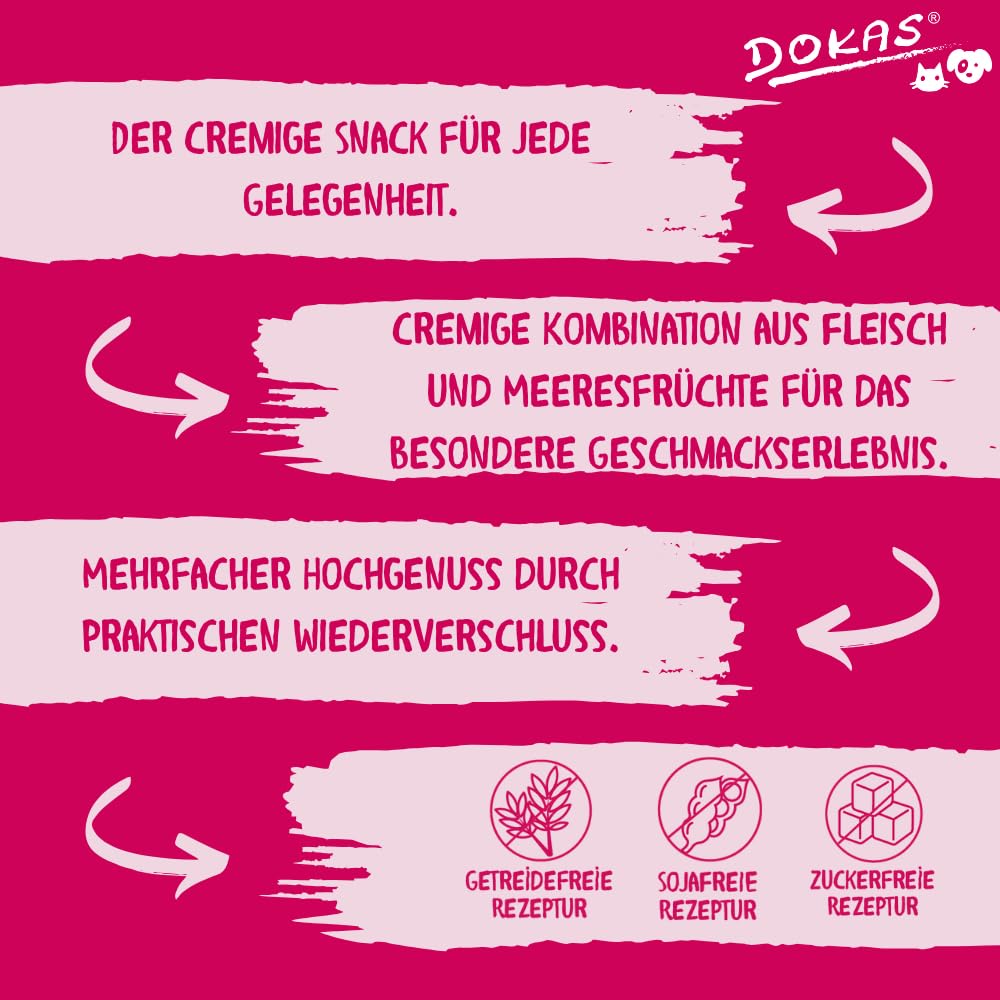 DOKAS Snack-Creme mit Huhn – Cremiger Premium Snack für Katzen – Ideal als Topping oder zur Belohnung