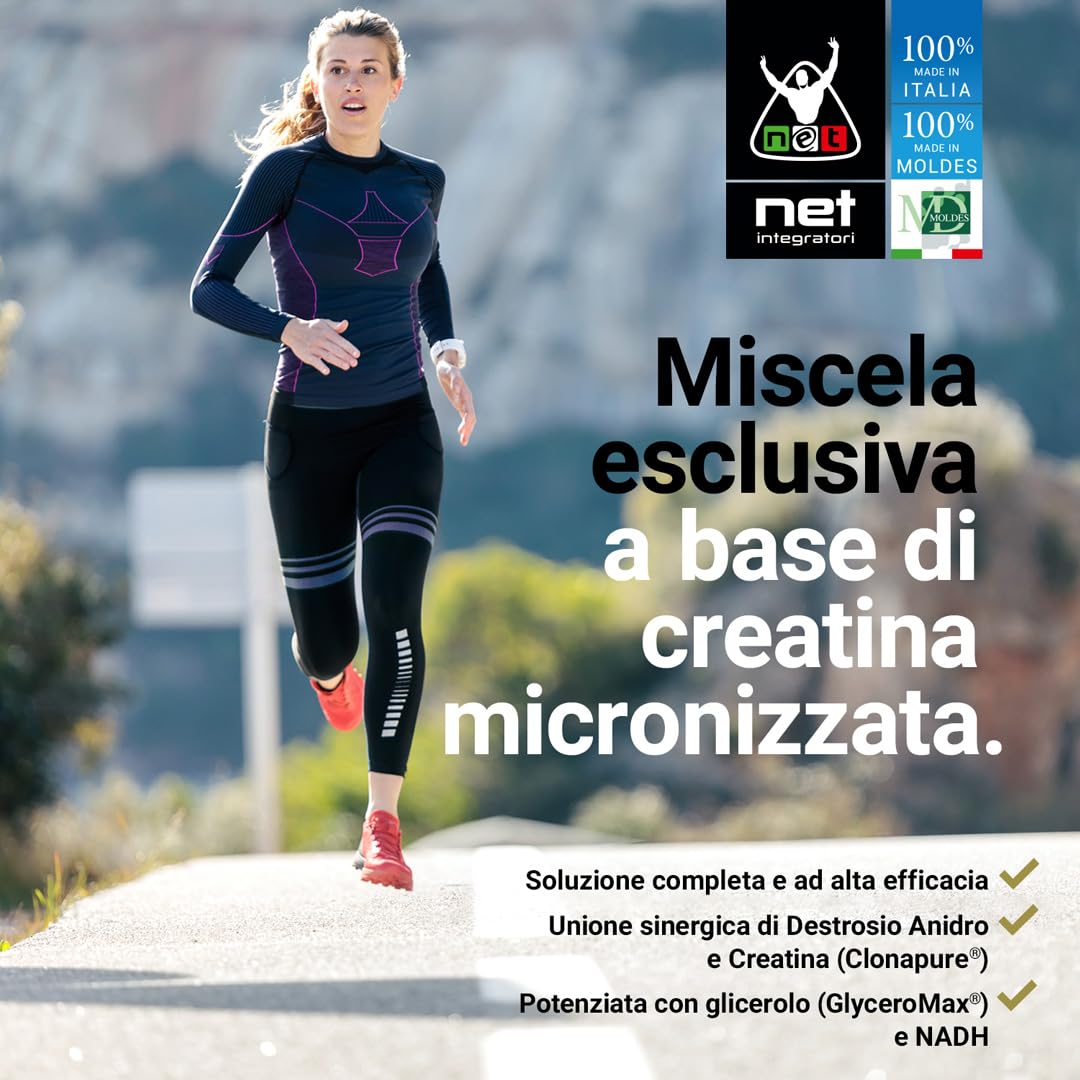 Net Integratori CREATINA ENDURANCE 360g - Creatina Monoidrata Micronizzata Clonapure - Maggiore Resistenza alla Fatica, Massimizza Forza, Potenza e Energia - Allenamenti ad Alta Intensità