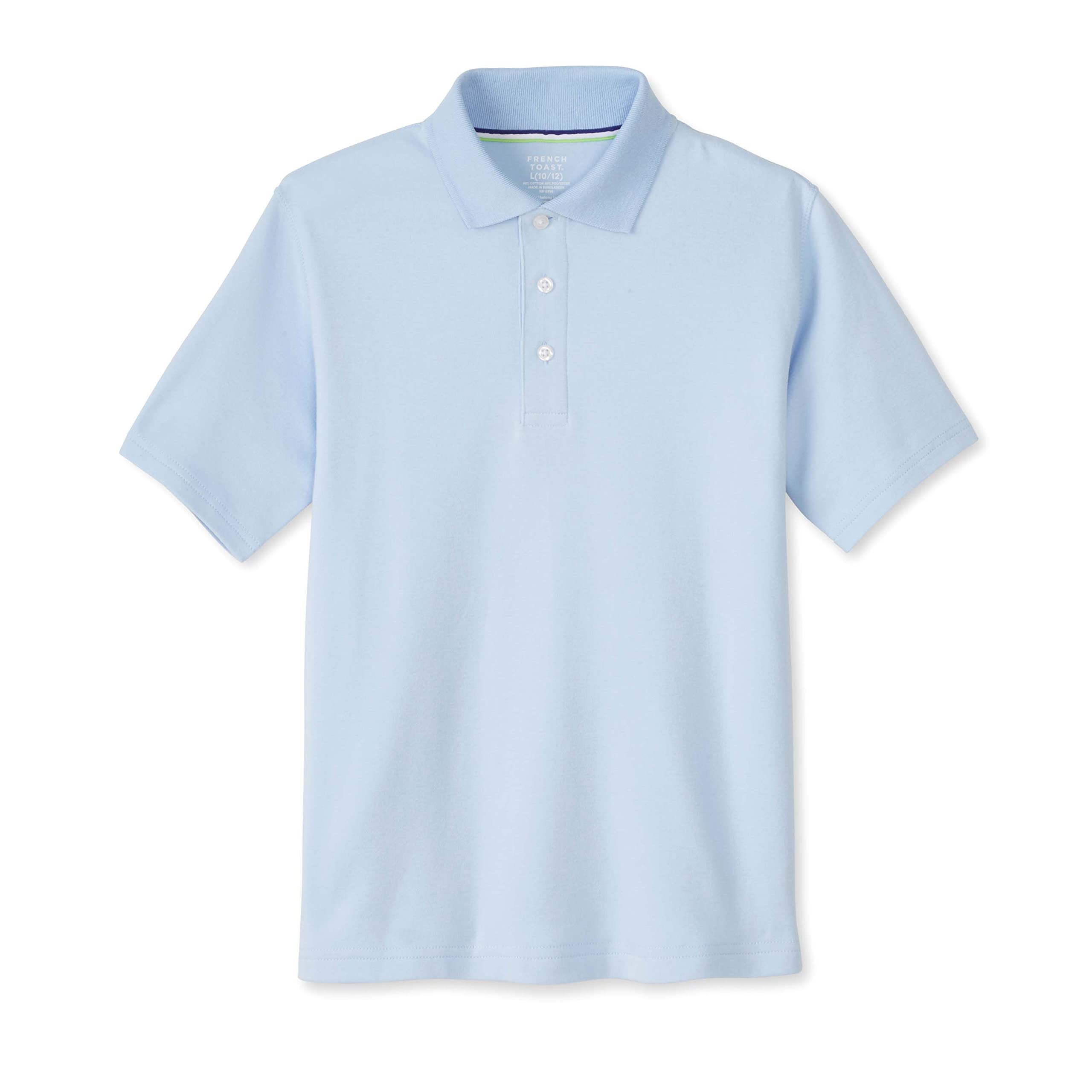 French Toast Adaptive Short Sleeve Polo Shirt | Hook and Loop Placket | Flat Seams