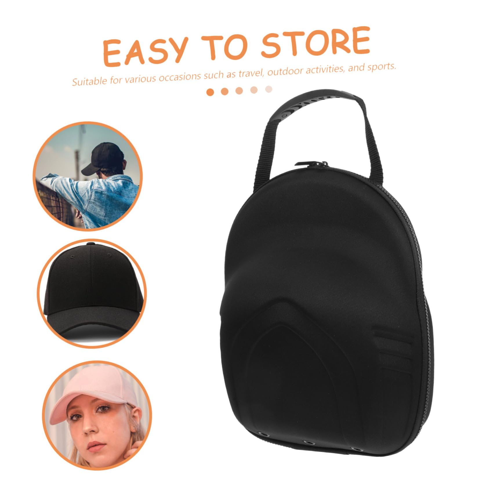 Garneck Estuche para Gorras de Béisbol de Viaje Eva Negro 30x23x10 Cm